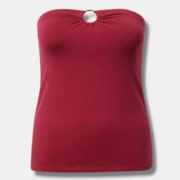 Torrid Foxy O-ring Tube Top Red Plum Berry 3x New Nwt - Picture 6 of 11